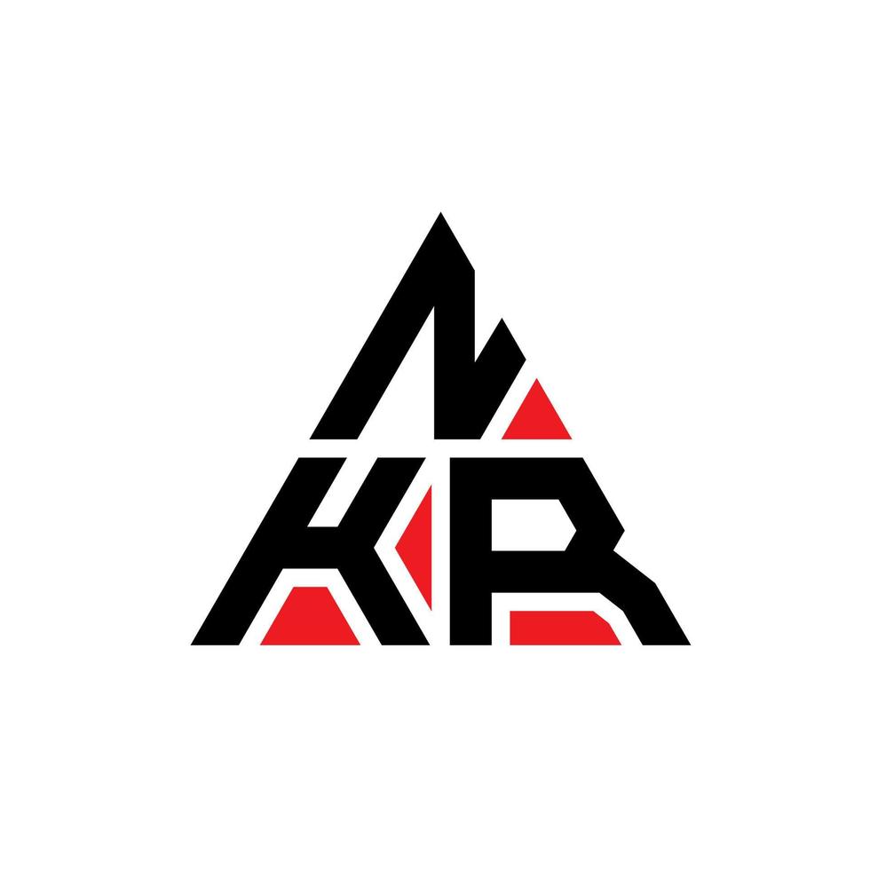 nkr driehoek brief logo ontwerp met driehoekige vorm. nkr driehoek logo ontwerp monogram. nkr driehoek vector logo sjabloon met rode kleur. nkr driehoekig logo eenvoudig, elegant en luxueus logo.