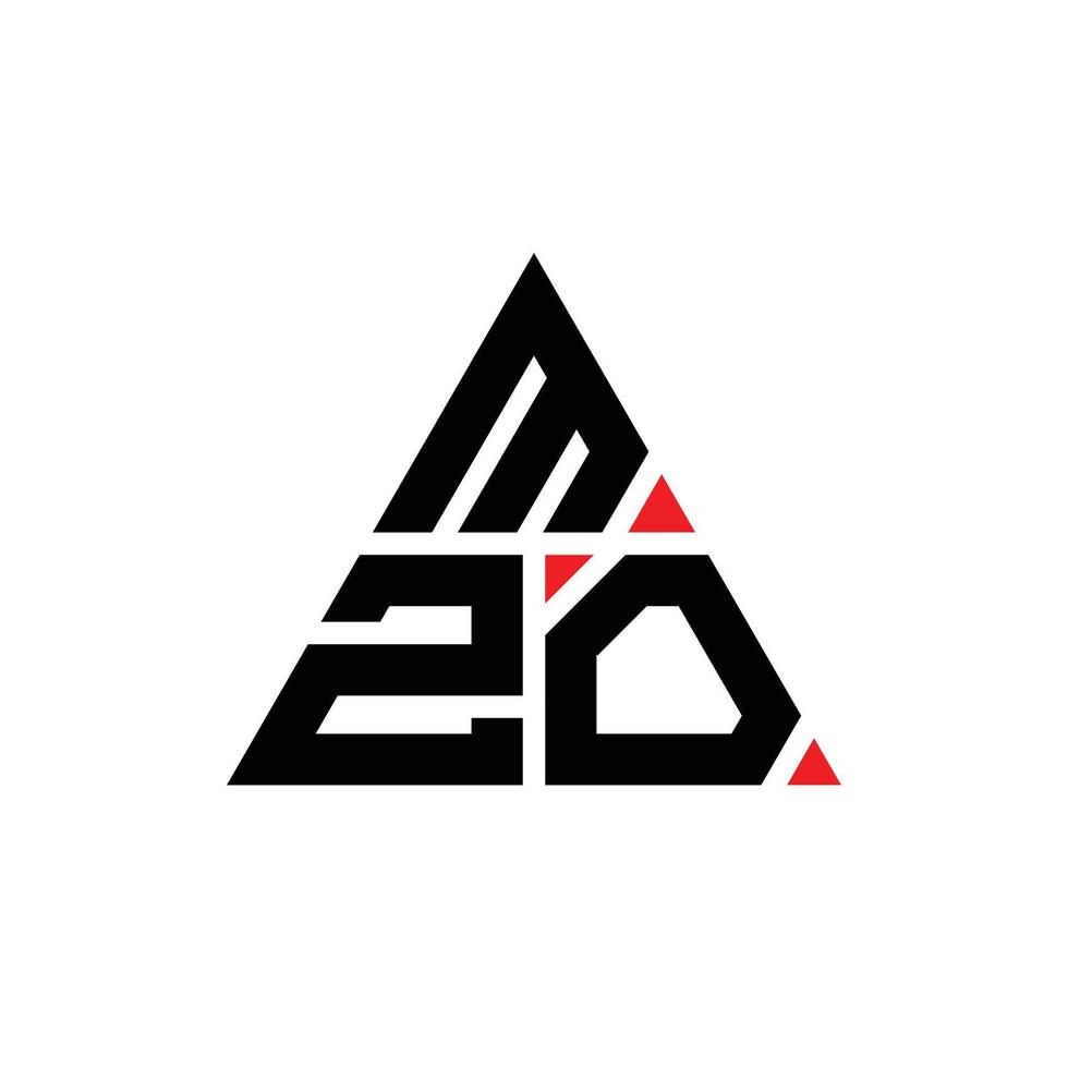 mzo driehoek brief logo ontwerp met driehoekige vorm. mzo driehoek logo ontwerp monogram. mzo driehoek vector logo sjabloon met rode kleur. mzo driehoekig logo eenvoudig, elegant en luxueus logo.