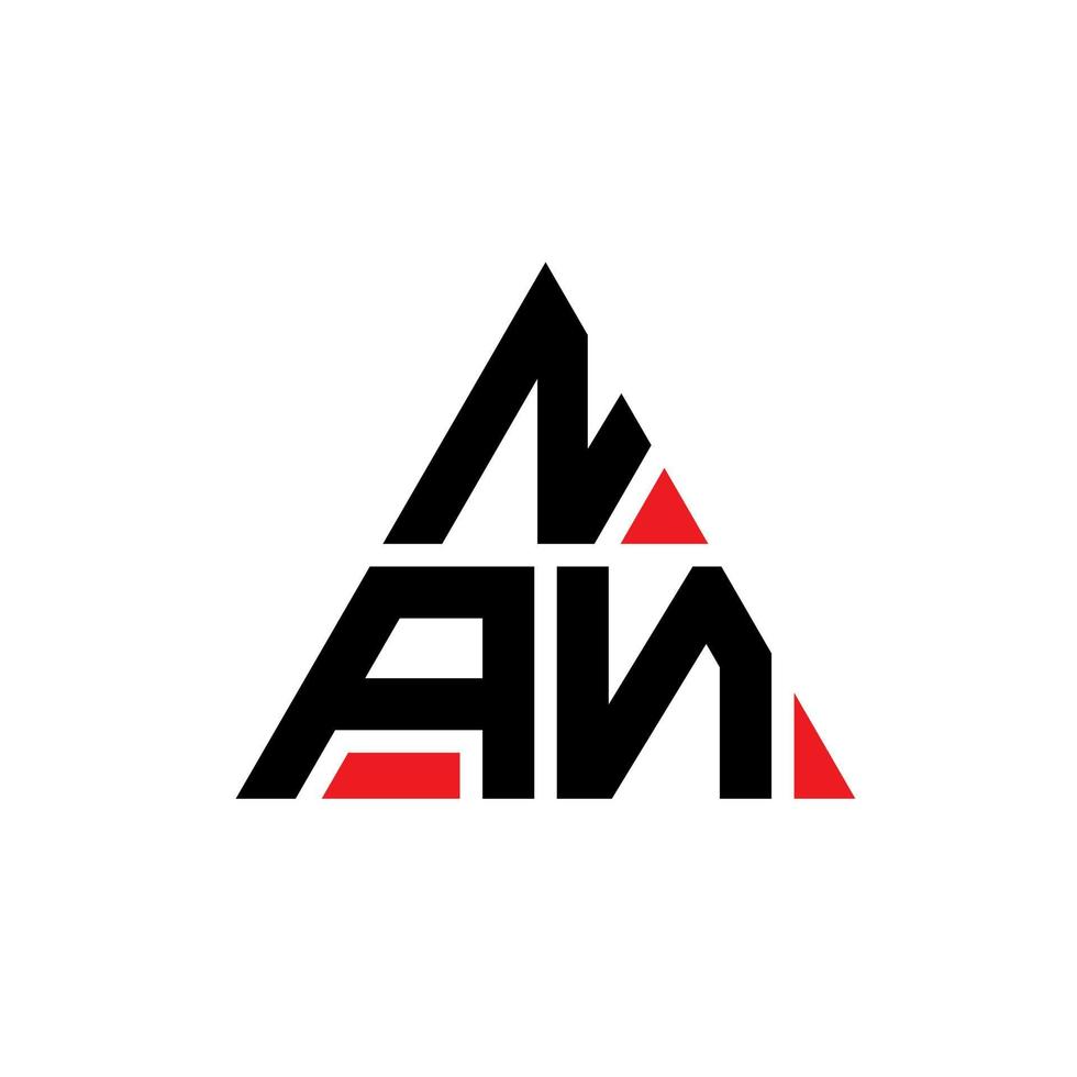 nan driehoek brief logo ontwerp met driehoekige vorm. nan driehoek logo ontwerp monogram. nan driehoek vector logo sjabloon met rode kleur. nan driehoekig logo eenvoudig, elegant en luxueus logo.