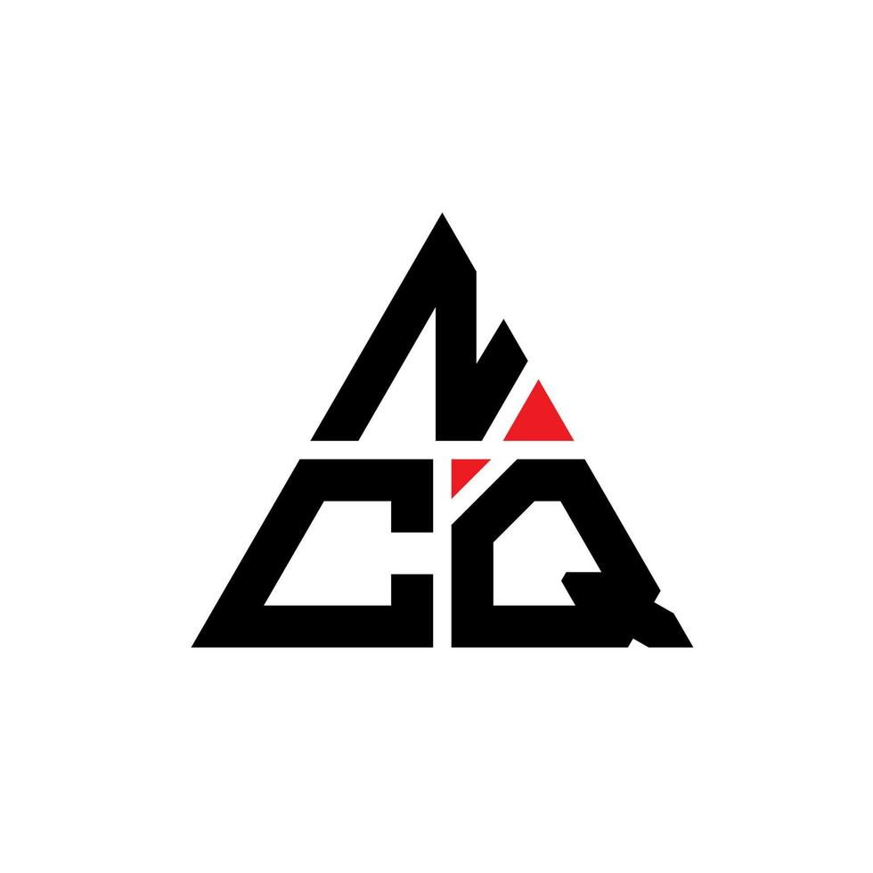 ncq driehoeksbrief logo-ontwerp met driehoekige vorm. ncq driehoek logo ontwerp monogram. ncq driehoek vector logo sjabloon met rode kleur. ncq driehoekig logo eenvoudig, elegant en luxueus logo.