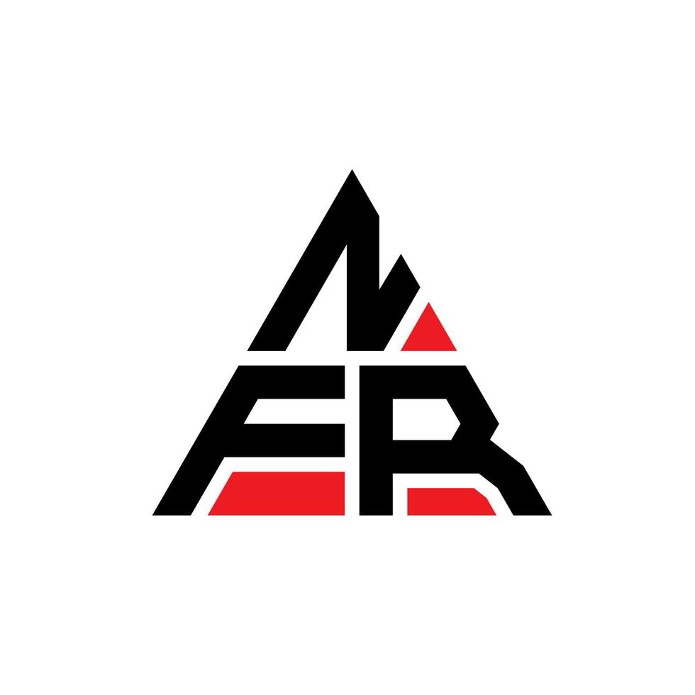 nfr driehoek brief logo ontwerp met driehoekige vorm. nfr driehoek logo ontwerp monogram. nfr driehoek vector logo sjabloon met rode kleur. nfr driehoekig logo eenvoudig, elegant en luxueus logo.