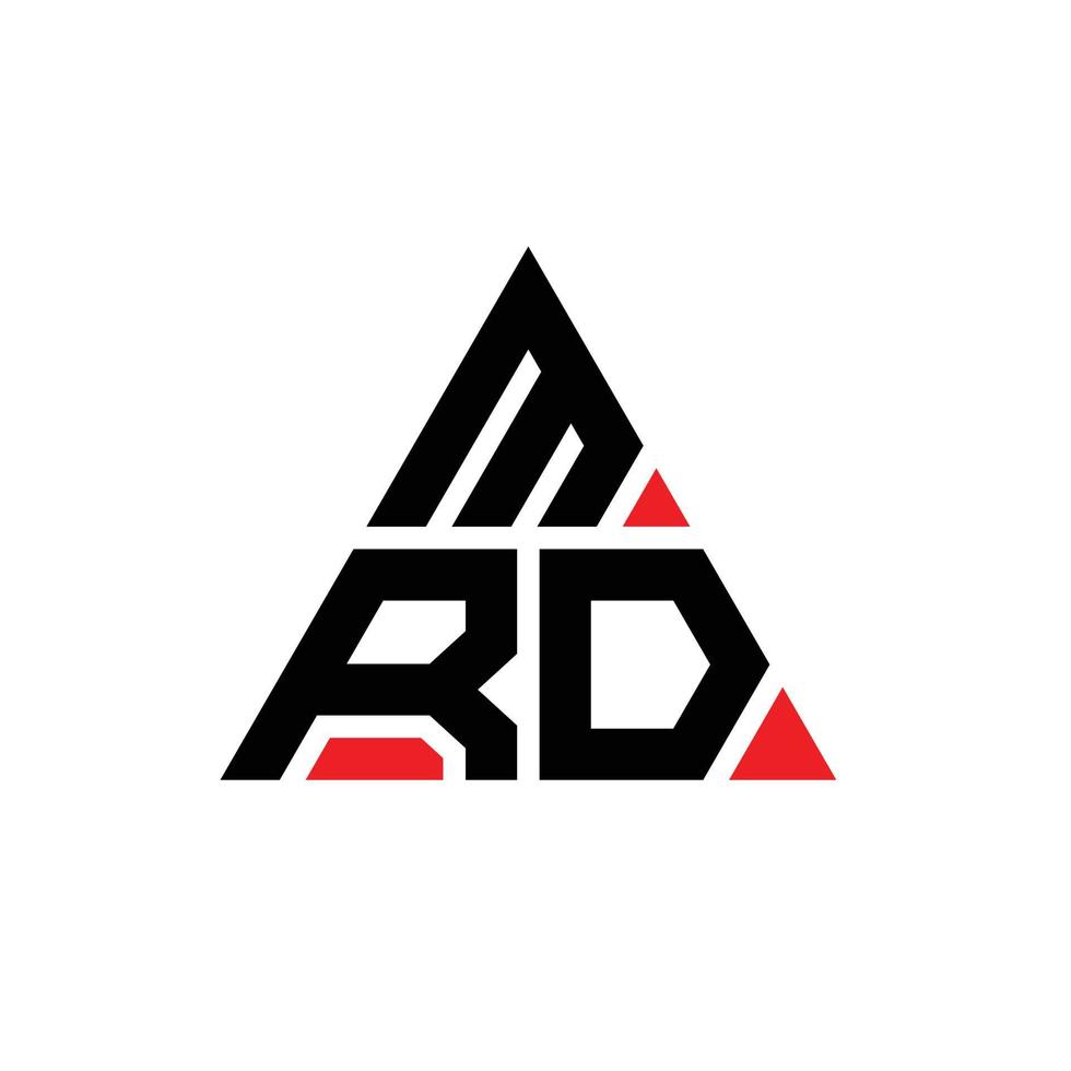 mrd driehoek brief logo ontwerp met driehoekige vorm. mrd driehoek logo ontwerp monogram. mrd driehoek vector logo sjabloon met rode kleur. mrd driehoekig logo eenvoudig, elegant en luxueus logo.