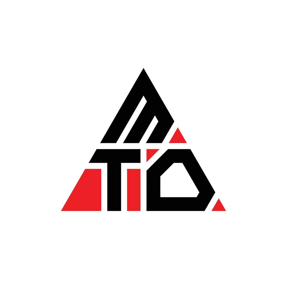 mto driehoek letter logo ontwerp met driehoekige vorm. mto driehoek logo ontwerp monogram. mto driehoek vector logo sjabloon met rode kleur. mto driehoekig logo eenvoudig, elegant en luxueus logo.