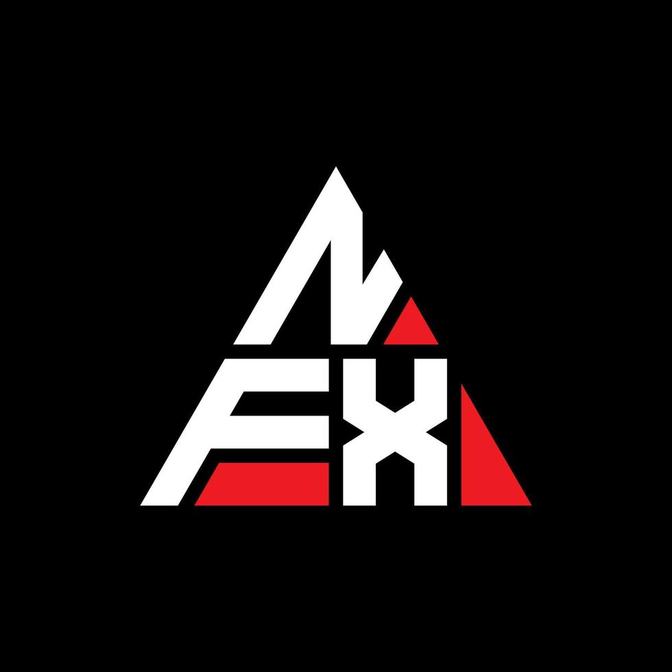 nfx driehoek brief logo ontwerp met driehoekige vorm. nfx driehoek logo ontwerp monogram. nfx driehoek vector logo sjabloon met rode kleur. nfx driehoekig logo eenvoudig, elegant en luxueus logo.