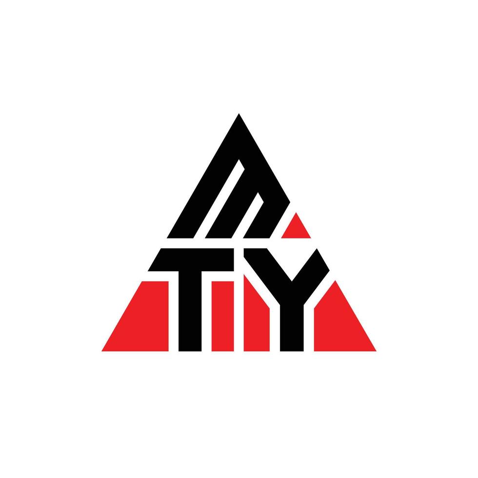 mty driehoek brief logo ontwerp met driehoekige vorm. mty driehoek logo ontwerp monogram. mty driehoek vector logo sjabloon met rode kleur. mty driehoekig logo eenvoudig, elegant en luxueus logo.