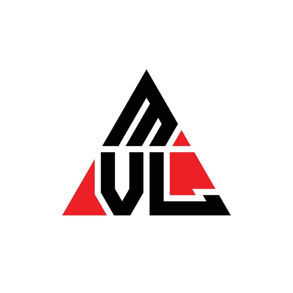 mvl driehoek brief logo ontwerp met driehoekige vorm. mvl driehoek logo ontwerp monogram. mvl driehoek vector logo sjabloon met rode kleur. mvl driehoekig logo eenvoudig, elegant en luxueus logo.