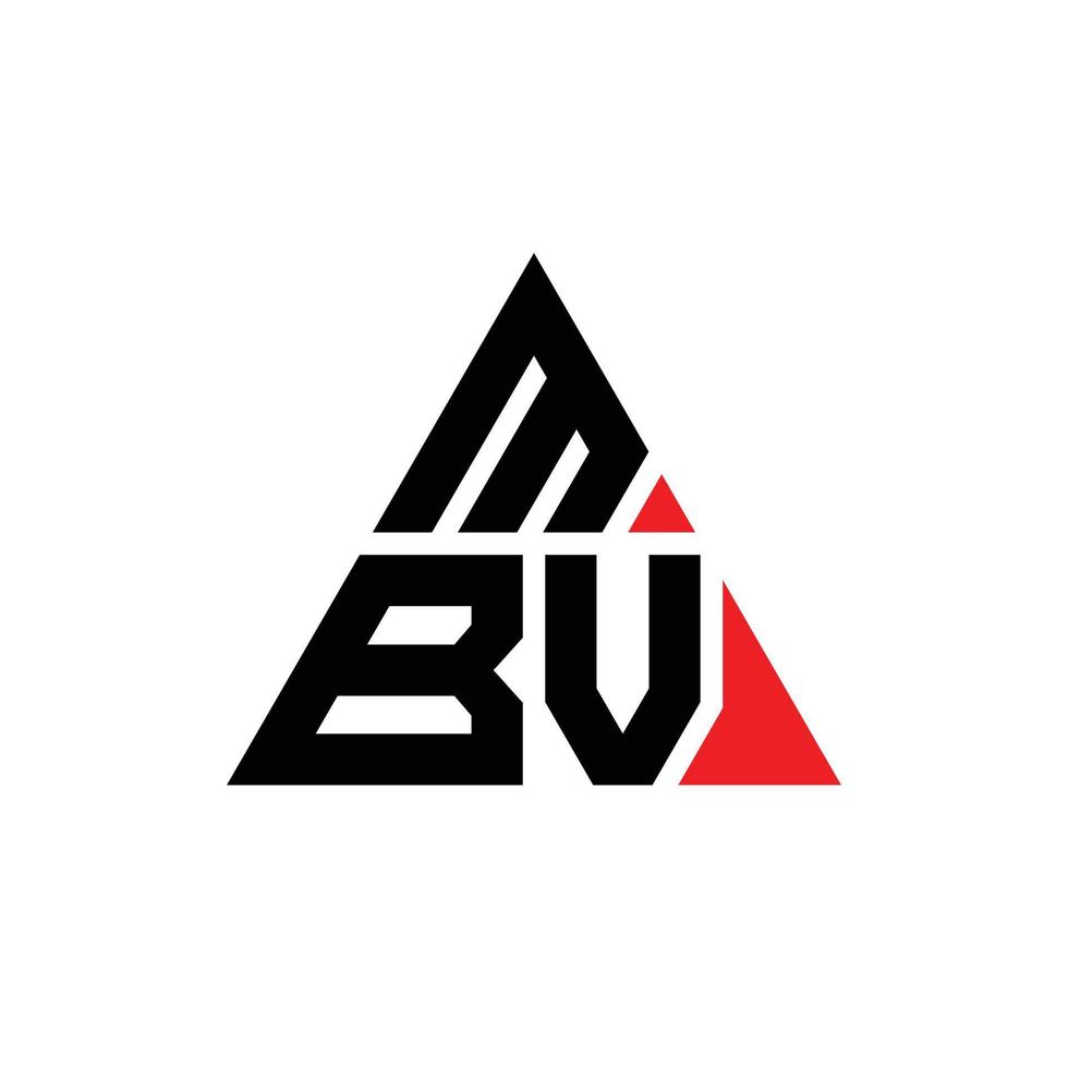 mbv driehoek brief logo ontwerp met driehoekige vorm. mbv driehoek logo ontwerp monogram. mbv driehoek vector logo sjabloon met rode kleur. mbv driehoekig logo eenvoudig, elegant en luxueus logo.