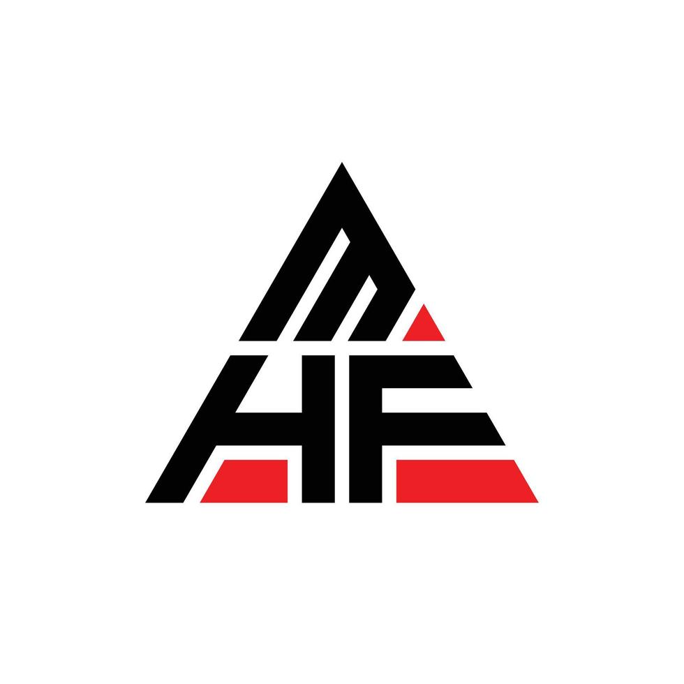 mhf driehoek brief logo ontwerp met driehoekige vorm. mhf driehoek logo ontwerp monogram. mhf driehoek vector logo sjabloon met rode kleur. mhf driehoekig logo eenvoudig, elegant en luxueus logo.
