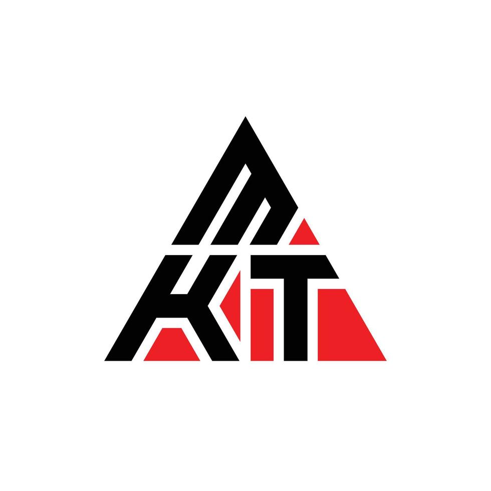 mkt driehoek letter logo ontwerp met driehoekige vorm. mkt driehoek logo ontwerp monogram. mkt driehoek vector logo sjabloon met rode kleur. mkt driehoekig logo eenvoudig, elegant en luxueus logo.
