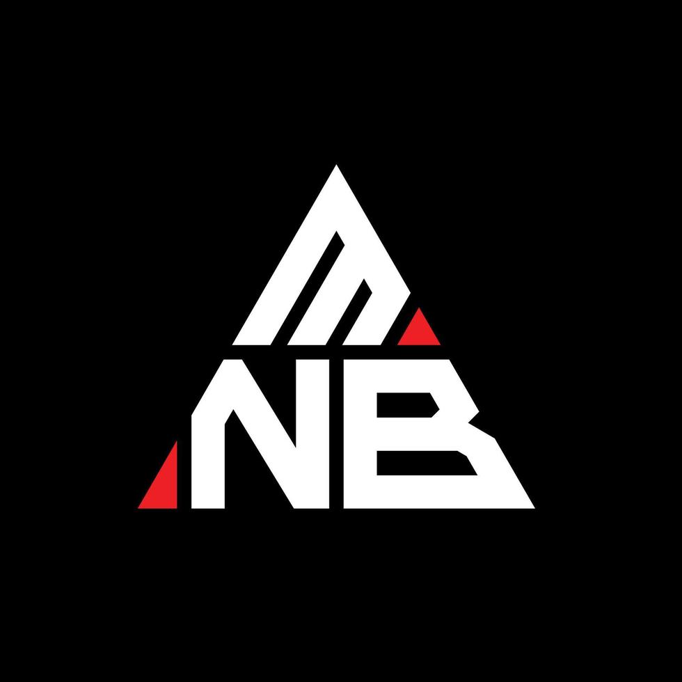 mnb driehoek brief logo ontwerp met driehoekige vorm. mnb driehoek logo ontwerp monogram. mnb driehoek vector logo sjabloon met rode kleur. mnb driehoekig logo eenvoudig, elegant en luxueus logo.