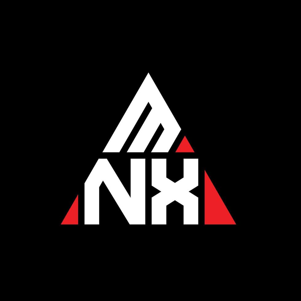 mnx driehoek letter logo ontwerp met driehoekige vorm. mnx driehoek logo ontwerp monogram. mnx driehoek vector logo sjabloon met rode kleur. mnx driehoekig logo eenvoudig, elegant en luxueus logo.