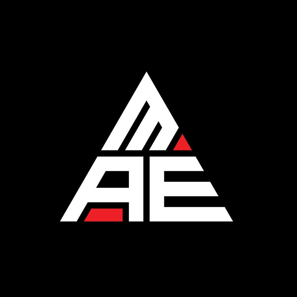 mae driehoek brief logo ontwerp met driehoekige vorm. mae driehoek logo ontwerp monogram. mae driehoek vector logo sjabloon met rode kleur. mae driehoekig logo eenvoudig, elegant en luxueus logo.