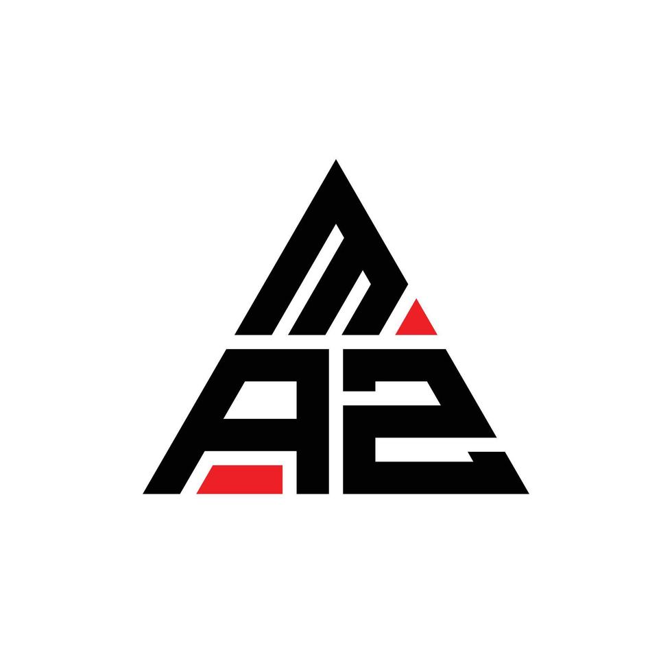maz driehoek brief logo ontwerp met driehoekige vorm. maz driehoek logo ontwerp monogram. maz driehoek vector logo sjabloon met rode kleur. maz driehoekig logo eenvoudig, elegant en luxueus logo.