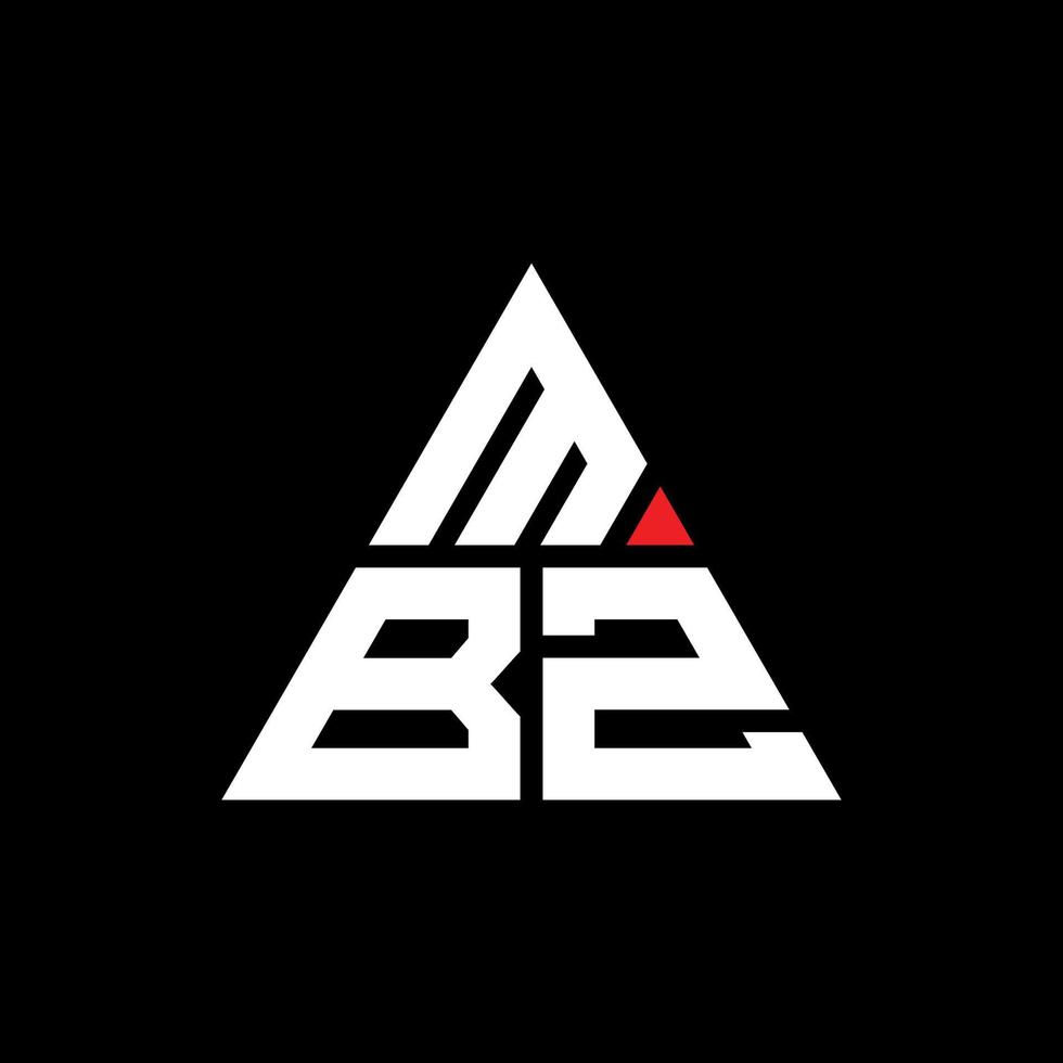 mbz driehoek brief logo ontwerp met driehoekige vorm. mbz driehoek logo ontwerp monogram. mbz driehoek vector logo sjabloon met rode kleur. mbz driehoekig logo eenvoudig, elegant en luxueus logo.