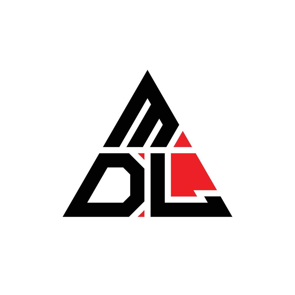 mdl driehoek brief logo ontwerp met driehoekige vorm. mdl driehoek logo ontwerp monogram. mdl driehoek vector logo sjabloon met rode kleur. mdl driehoekig logo eenvoudig, elegant en luxueus logo.