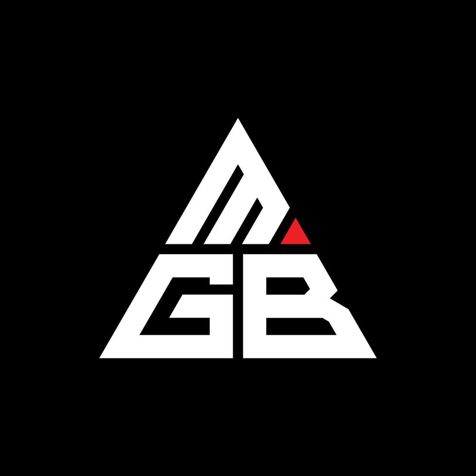 mgb driehoek brief logo ontwerp met driehoekige vorm. mgb driehoek logo ontwerp monogram. mgb driehoek vector logo sjabloon met rode kleur. mgb driehoekig logo eenvoudig, elegant en luxueus logo.