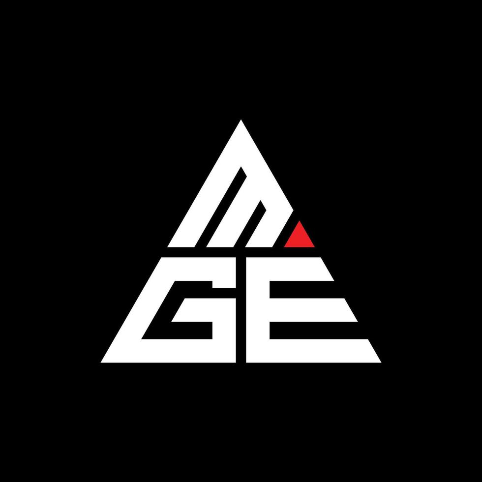 mge driehoek brief logo ontwerp met driehoekige vorm. mge driehoek logo ontwerp monogram. mge driehoek vector logo sjabloon met rode kleur. mge driehoekig logo eenvoudig, elegant en luxueus logo.