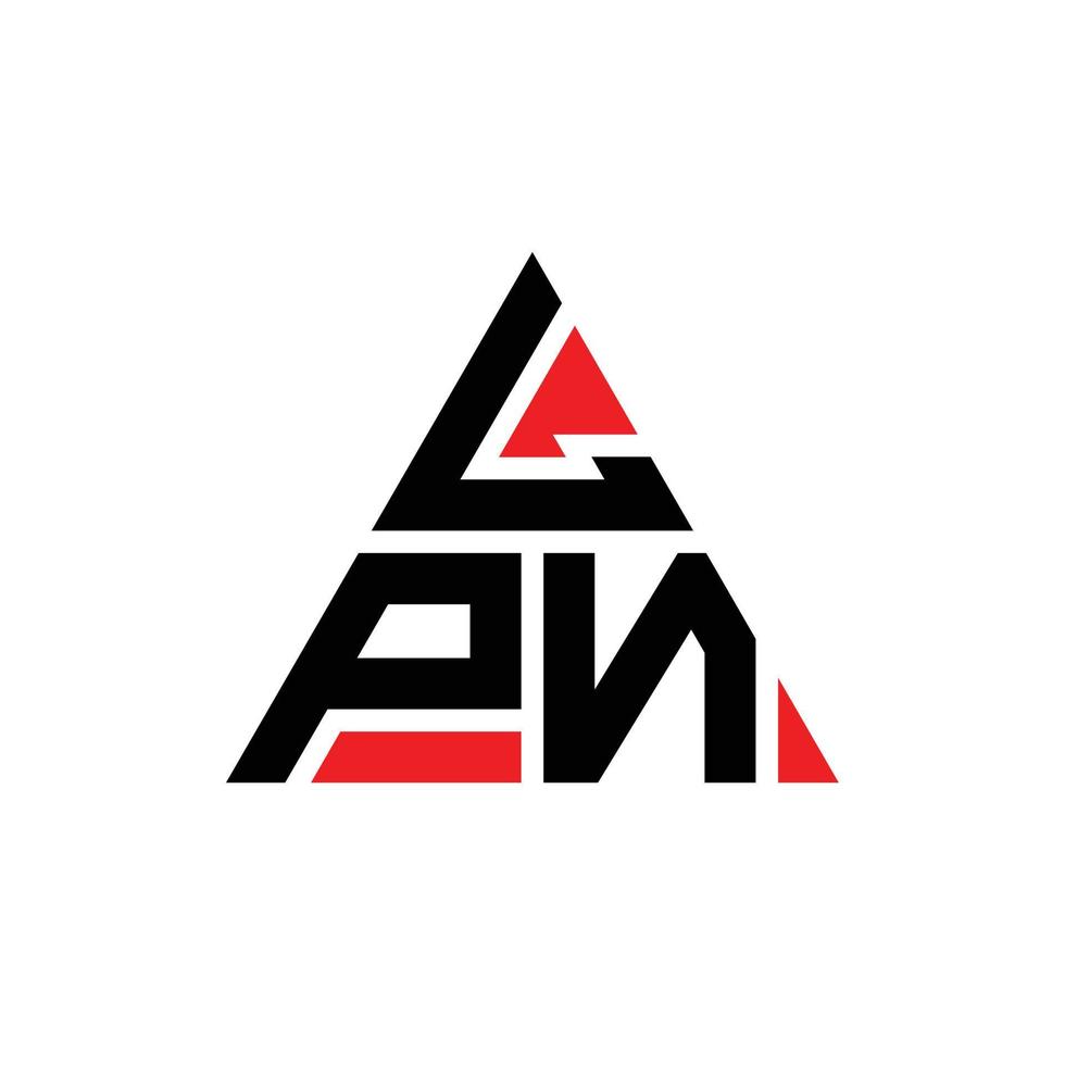 lpn driehoek brief logo ontwerp met driehoekige vorm. lpn driehoek logo ontwerp monogram. lpn driehoek vector logo sjabloon met rode kleur. lpn driehoekig logo eenvoudig, elegant en luxueus logo.