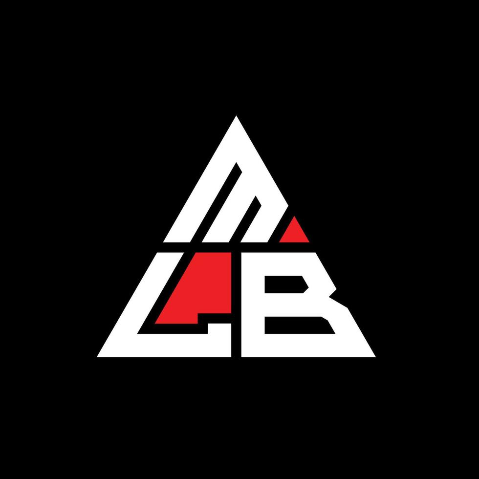 mlb driehoek letter logo ontwerp met driehoekige vorm. mlb driehoek logo ontwerp monogram. mlb driehoek vector logo sjabloon met rode kleur. mlb driehoekig logo eenvoudig, elegant en luxueus logo.