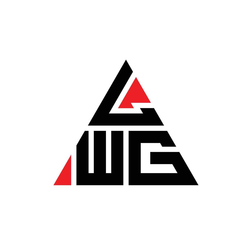 lwg driehoek brief logo ontwerp met driehoekige vorm. lwg driehoek logo ontwerp monogram. lwg driehoek vector logo sjabloon met rode kleur. lwg driehoekig logo eenvoudig, elegant en luxueus logo.