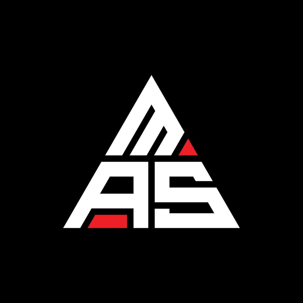 mas driehoek brief logo ontwerp met driehoekige vorm. mas driehoek logo ontwerp monogram. mas driehoek vector logo sjabloon met rode kleur. mas driehoekig logo eenvoudig, elegant en luxueus logo.