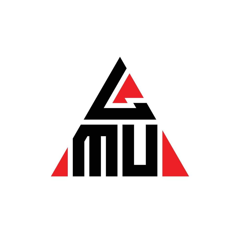 lmu driehoek brief logo ontwerp met driehoekige vorm. lmu driehoek logo ontwerp monogram. lmu driehoek vector logo sjabloon met rode kleur. lmu driehoekig logo eenvoudig, elegant en luxueus logo.