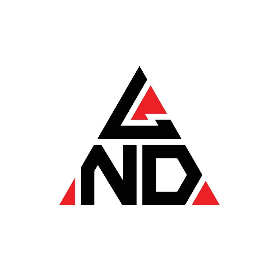 lnd driehoek brief logo ontwerp met driehoekige vorm. lnd driehoek logo ontwerp monogram. lnd driehoek vector logo sjabloon met rode kleur. lnd driehoekig logo eenvoudig, elegant en luxueus logo.