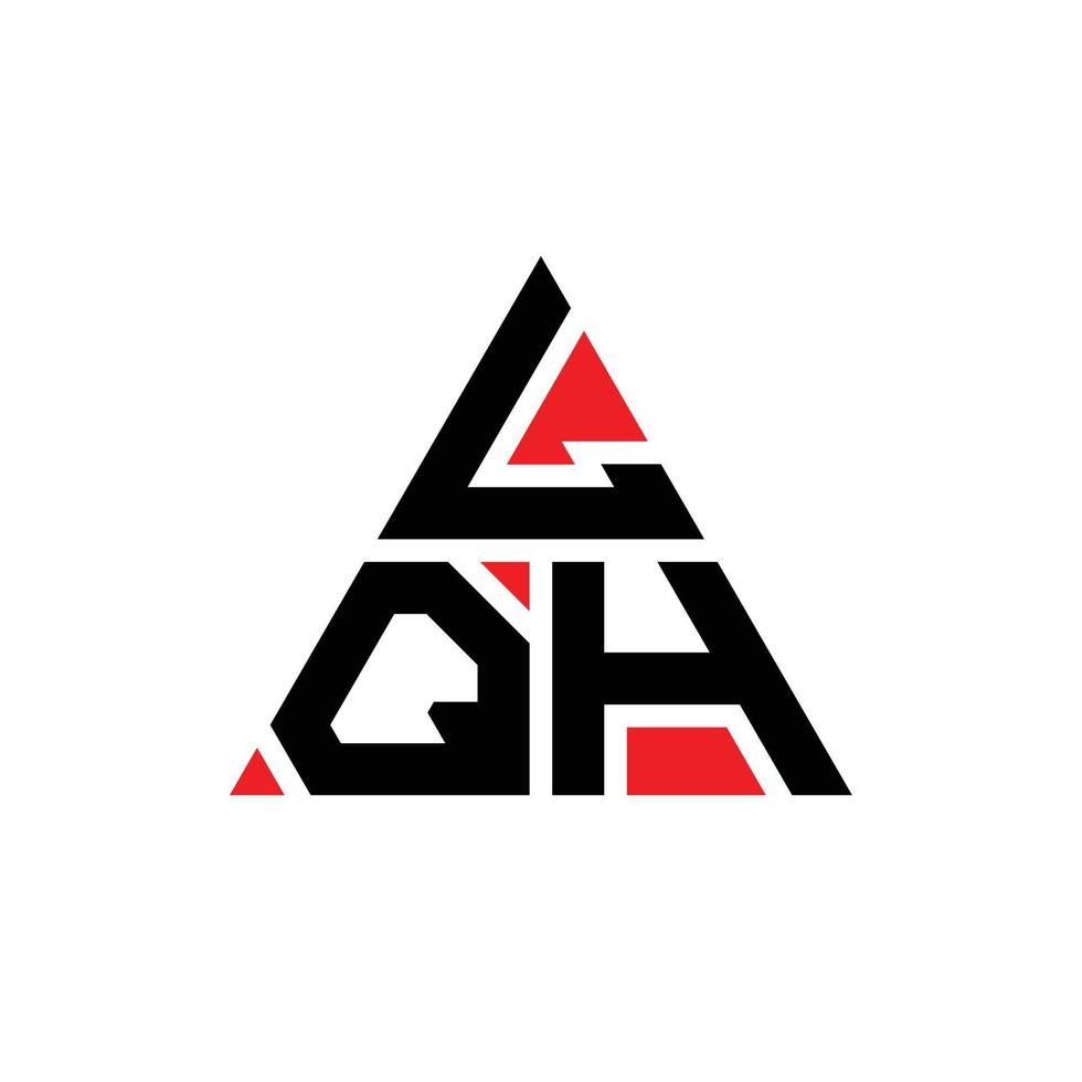 lqh driehoek letter logo ontwerp met driehoekige vorm. lqh driehoek logo ontwerp monogram. lqh driehoek vector logo sjabloon met rode kleur. lqh driehoekig logo eenvoudig, elegant en luxueus logo.