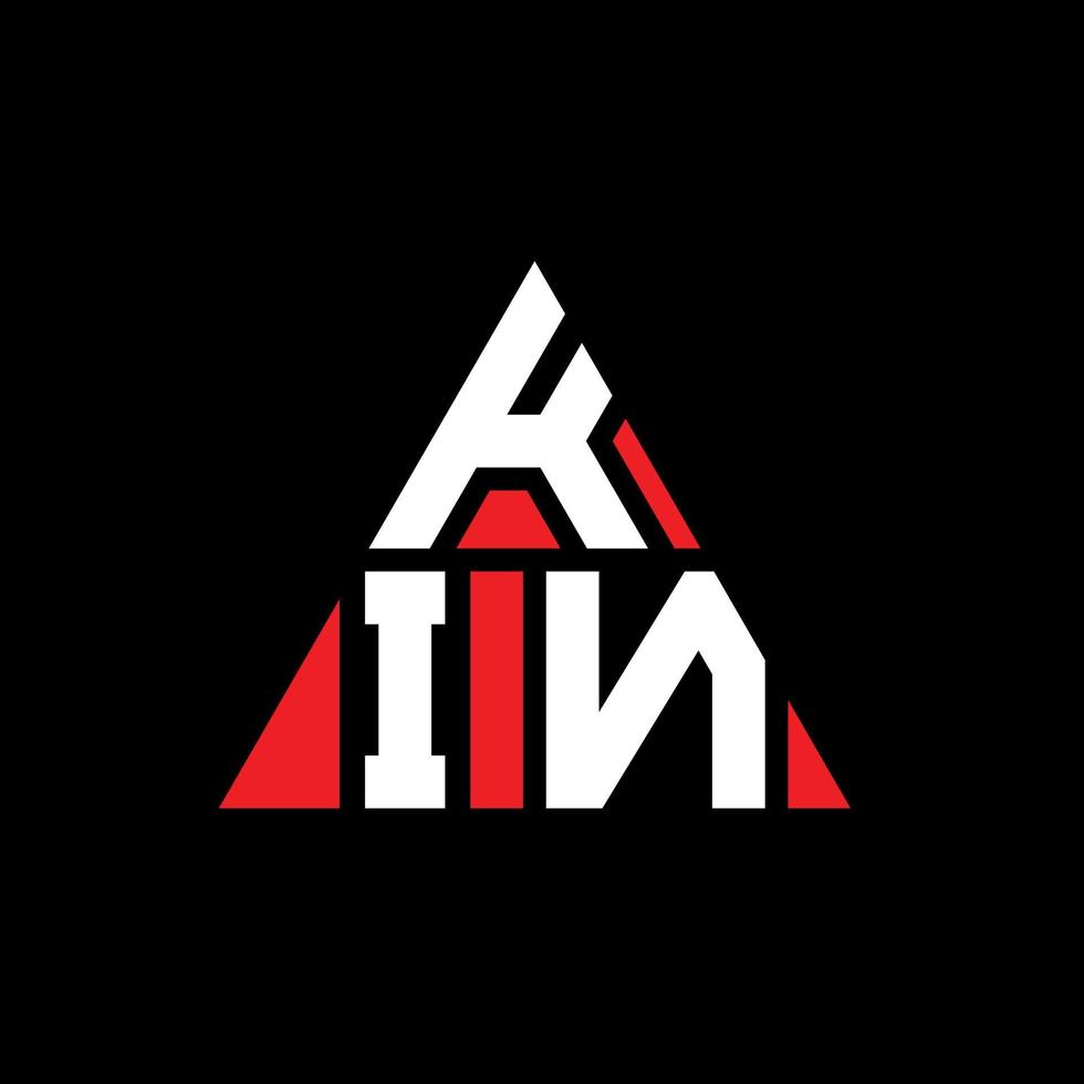 kin driehoek brief logo ontwerp met driehoekige vorm. kin driehoek logo ontwerp monogram. kin driehoek vector logo sjabloon met rode kleur. kin driehoekig logo eenvoudig, elegant en luxueus logo.