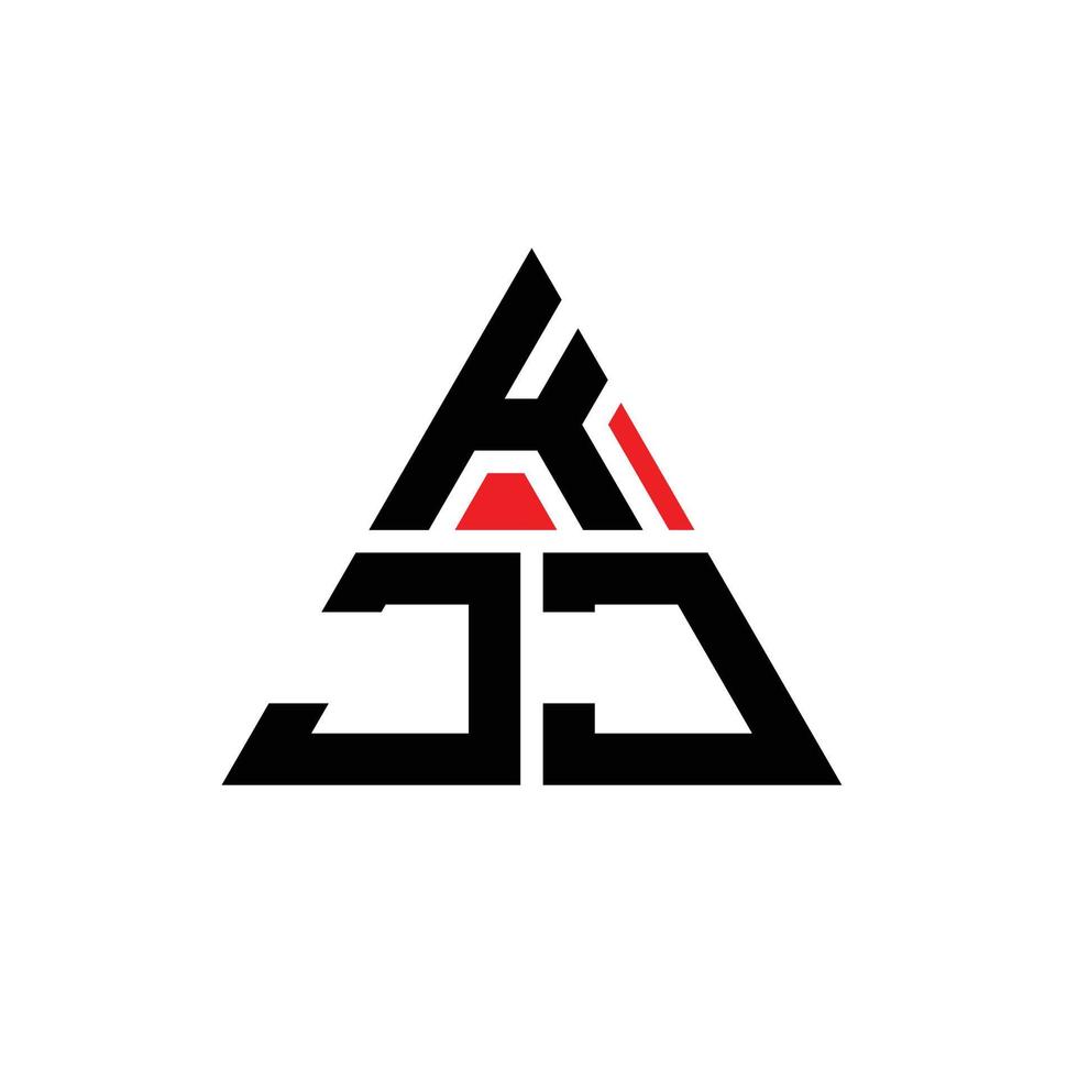 kjj driehoek brief logo ontwerp met driehoekige vorm. kjj driehoek logo ontwerp monogram. kjj driehoek vector logo sjabloon met rode kleur. kjj driehoekig logo eenvoudig, elegant en luxueus logo.