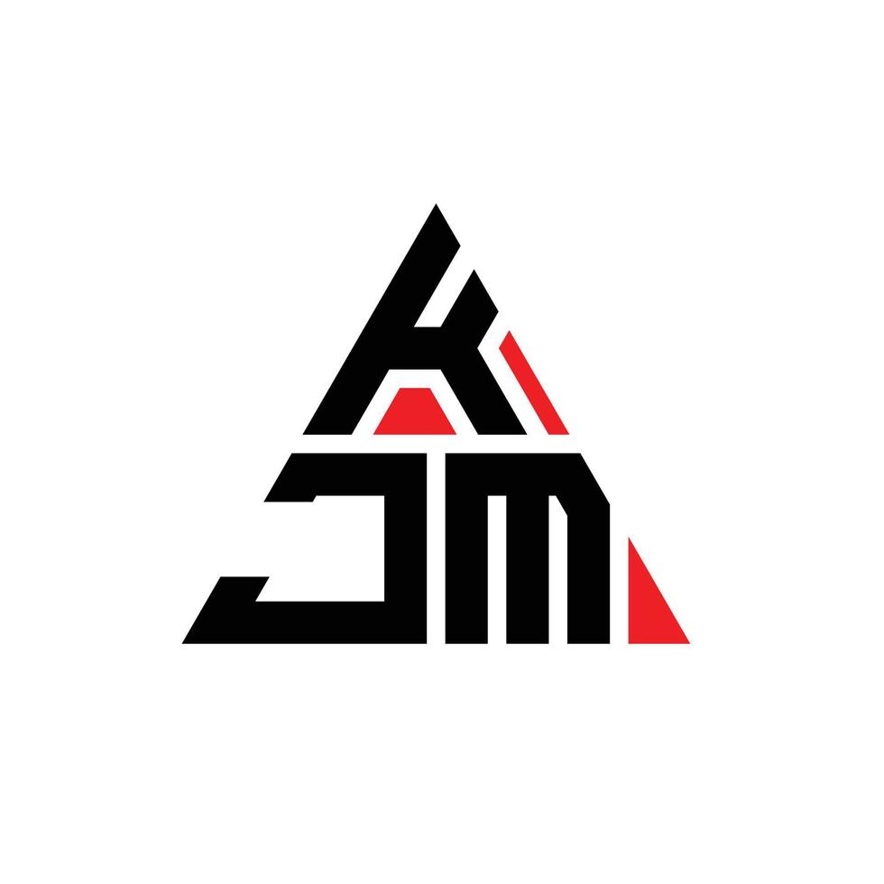 kjm driehoek brief logo ontwerp met driehoekige vorm. kjm driehoek logo ontwerp monogram. kjm driehoek vector logo sjabloon met rode kleur. kjm driehoekig logo eenvoudig, elegant en luxueus logo.