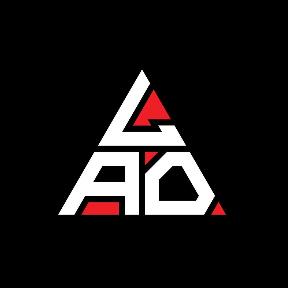 lao driehoek brief logo ontwerp met driehoekige vorm. lao driehoek logo ontwerp monogram. lao driehoek vector logo sjabloon met rode kleur. lao driehoekig logo eenvoudig, elegant en luxueus logo.