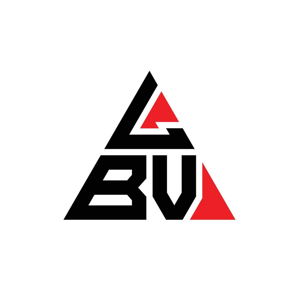 lbv driehoek brief logo ontwerp met driehoekige vorm. lbv driehoek logo ontwerp monogram. lbv driehoek vector logo sjabloon met rode kleur. lbv driehoekig logo eenvoudig, elegant en luxueus logo.