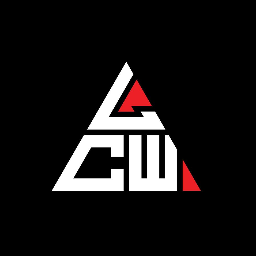 lcw driehoek brief logo ontwerp met driehoekige vorm. lcw driehoek logo ontwerp monogram. lcw driehoek vector logo sjabloon met rode kleur. lcw driehoekig logo eenvoudig, elegant en luxueus logo.