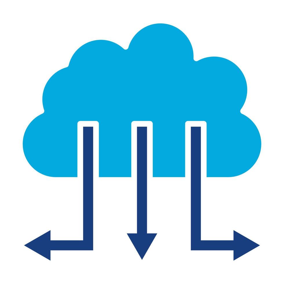 cloud distributie glyph twee kleuren icoon vector