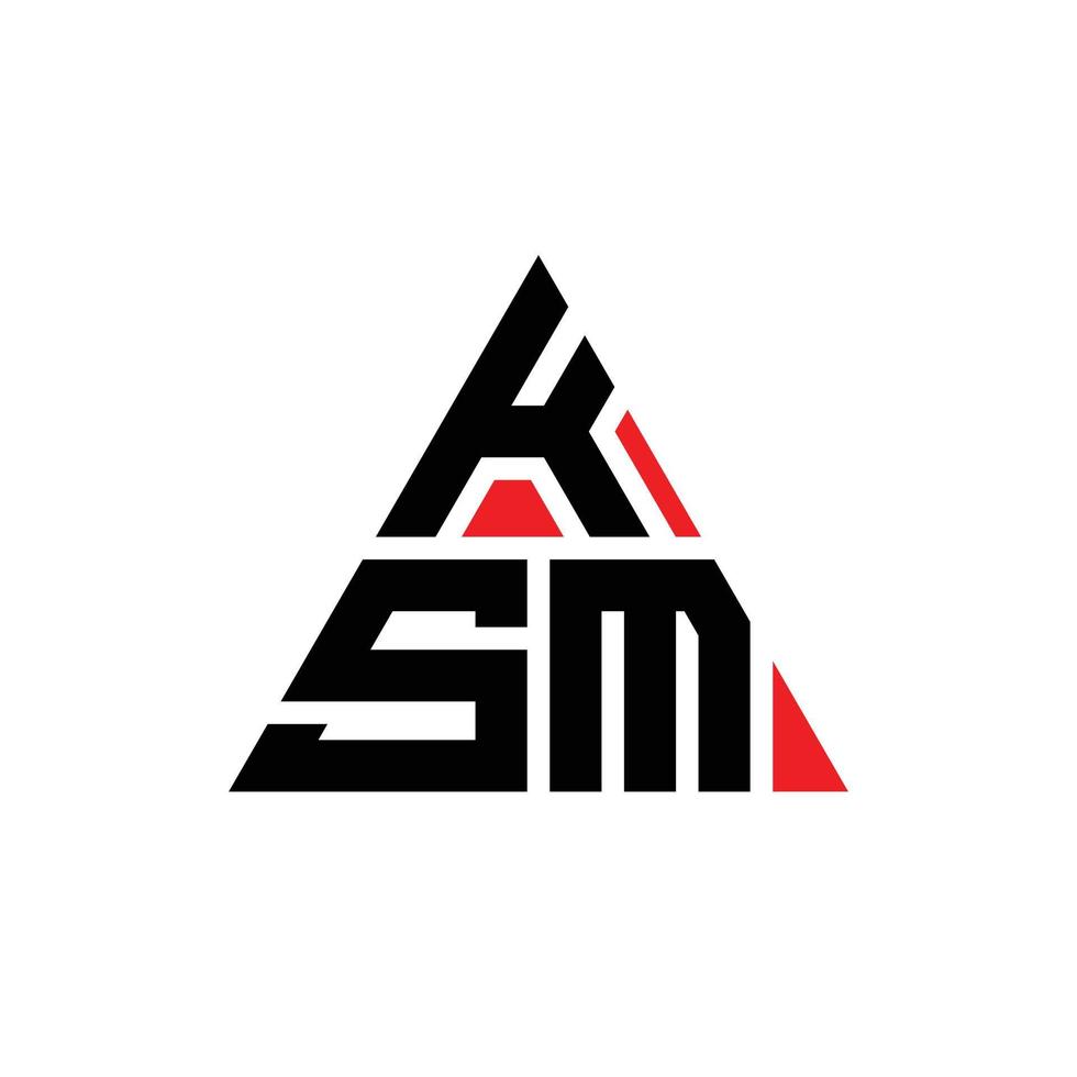 ksm driehoek brief logo ontwerp met driehoekige vorm. ksm driehoek logo ontwerp monogram. ksm driehoek vector logo sjabloon met rode kleur. ksm driehoekig logo eenvoudig, elegant en luxueus logo.