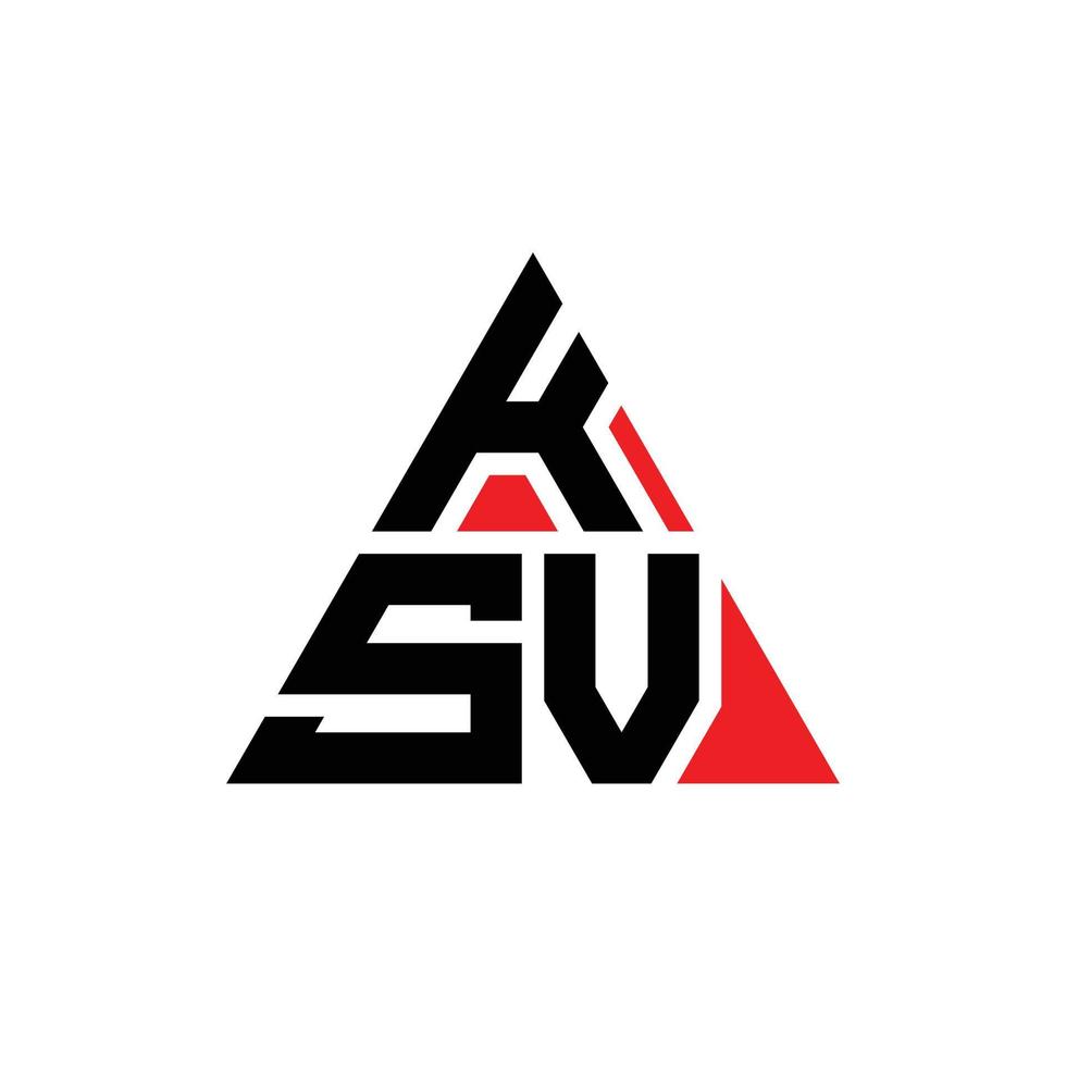 ksv driehoek brief logo ontwerp met driehoekige vorm. ksv driehoek logo ontwerp monogram. ksv driehoek vector logo sjabloon met rode kleur. ksv driehoekig logo eenvoudig, elegant en luxueus logo.