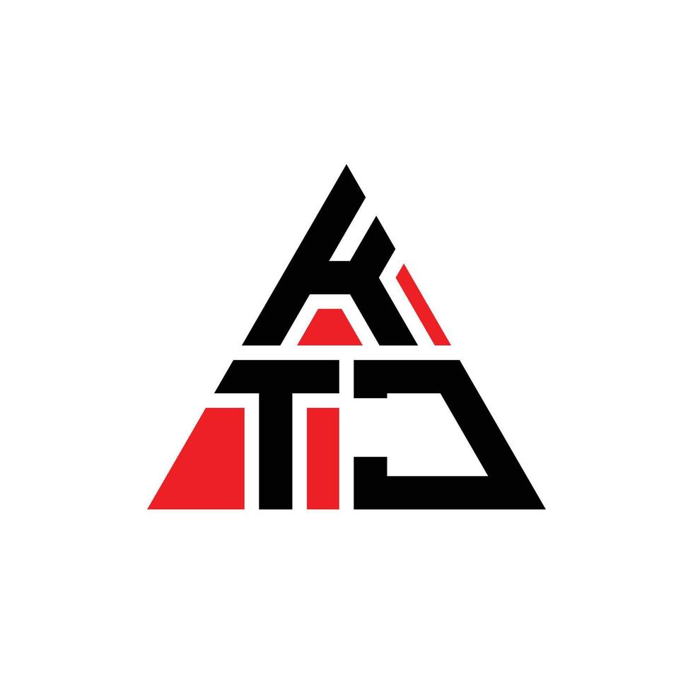 ktj driehoek letter logo ontwerp met driehoekige vorm. ktj driehoek logo ontwerp monogram. ktj driehoek vector logo sjabloon met rode kleur. ktj driehoekig logo eenvoudig, elegant en luxueus logo.