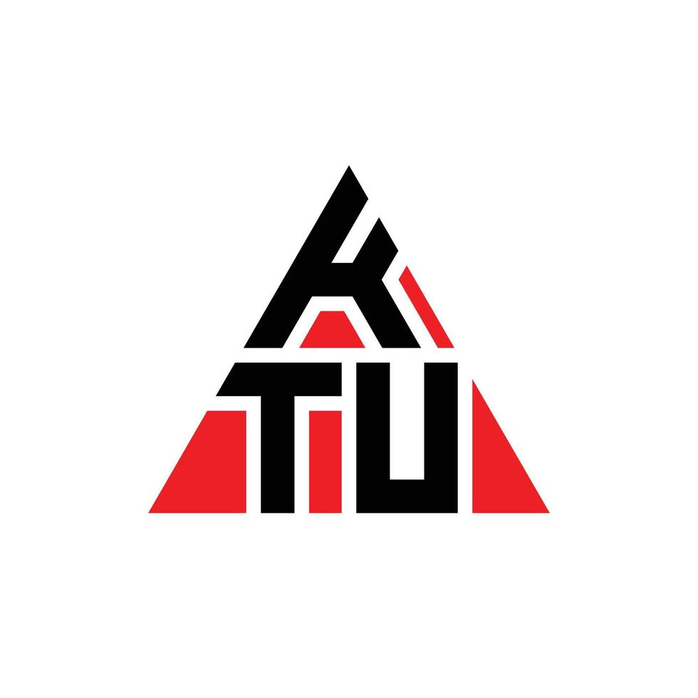 ktu driehoek brief logo ontwerp met driehoekige vorm. ktu driehoek logo ontwerp monogram. ktu driehoek vector logo sjabloon met rode kleur. ktu driehoekig logo eenvoudig, elegant en luxueus logo.