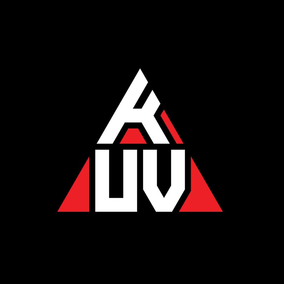 kuv driehoek brief logo ontwerp met driehoekige vorm. kuv driehoek logo ontwerp monogram. kuv driehoek vector logo sjabloon met rode kleur. kuv driehoekig logo eenvoudig, elegant en luxueus logo.