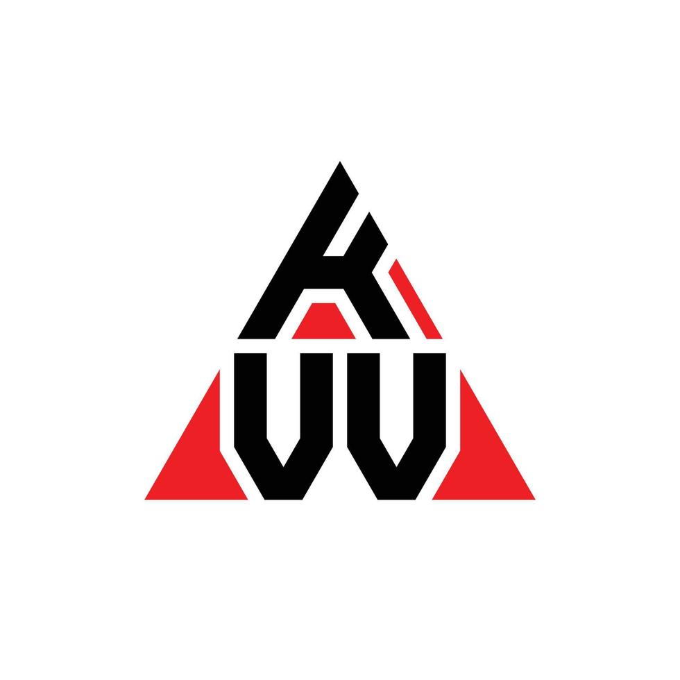 kvv driehoek brief logo ontwerp met driehoekige vorm. kvv driehoek logo ontwerp monogram. kvv driehoek vector logo sjabloon met rode kleur. kvv driehoekig logo eenvoudig, elegant en luxueus logo.
