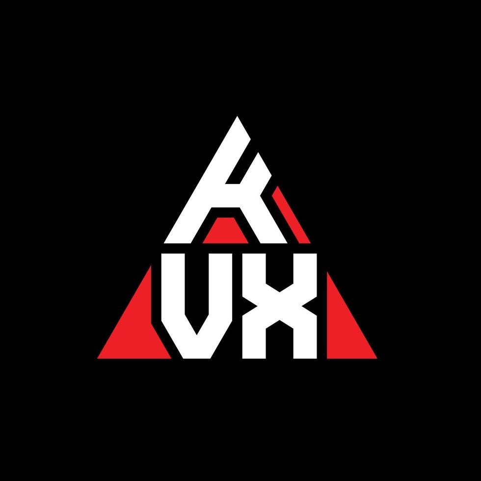 kvx driehoek brief logo ontwerp met driehoekige vorm. kvx driehoek logo ontwerp monogram. kvx driehoek vector logo sjabloon met rode kleur. kvx driehoekig logo eenvoudig, elegant en luxueus logo.