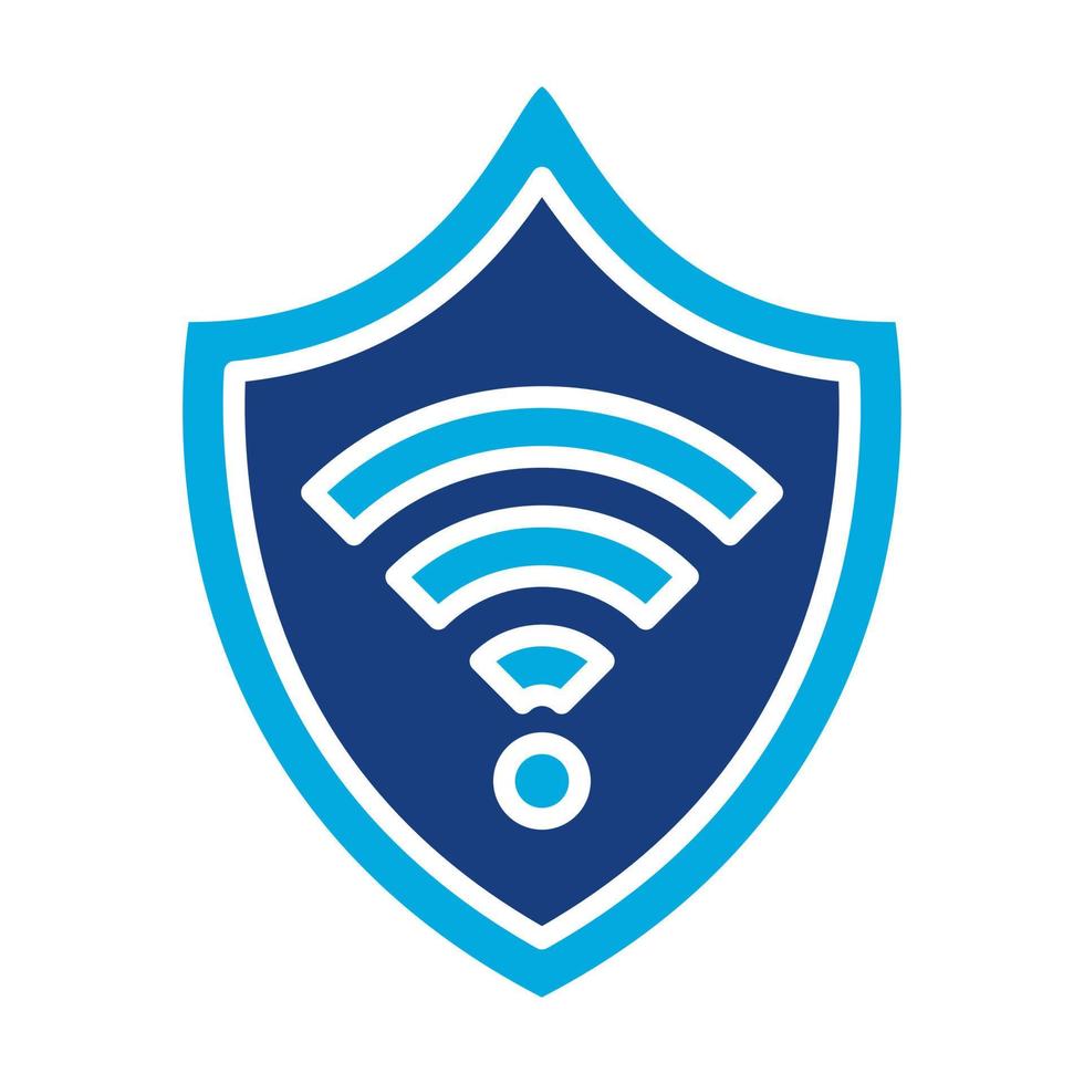 wifi-beveiliging glyph twee kleuren icoon vector