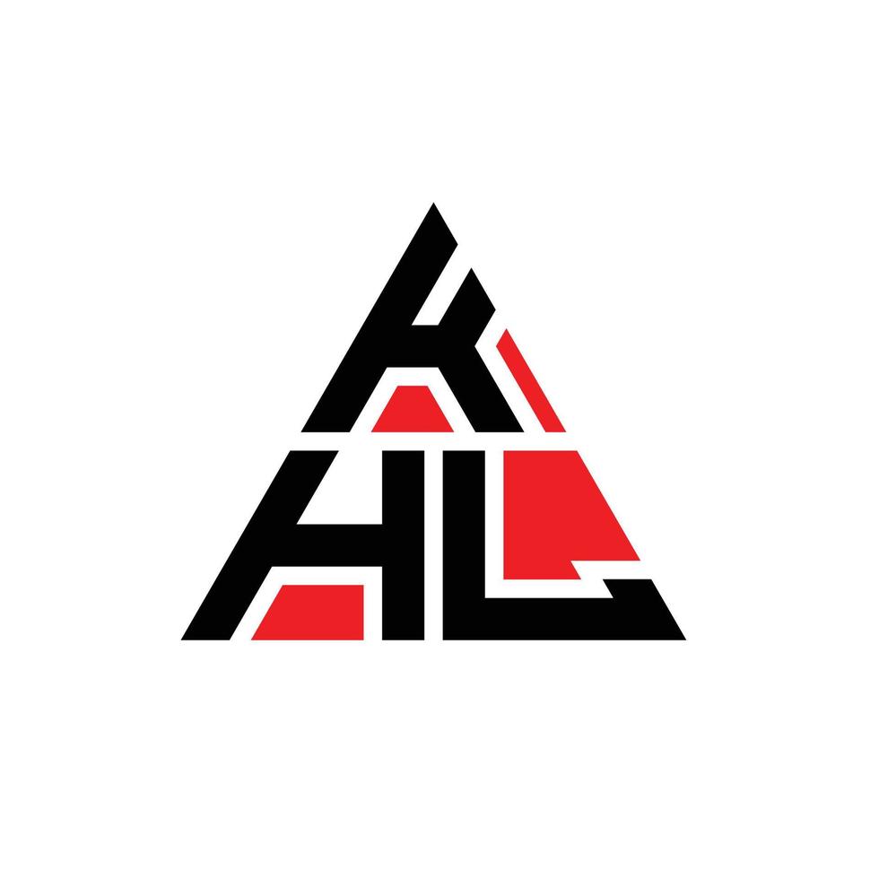 khl driehoek brief logo ontwerp met driehoekige vorm. khl driehoek logo ontwerp monogram. khl driehoek vector logo sjabloon met rode kleur. khl driehoekig logo eenvoudig, elegant en luxueus logo.