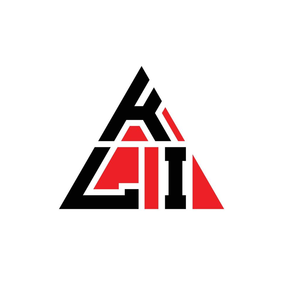 kli driehoek brief logo ontwerp met driehoekige vorm. kli driehoek logo ontwerp monogram. kli driehoek vector logo sjabloon met rode kleur. kli driehoekig logo eenvoudig, elegant en luxueus logo.