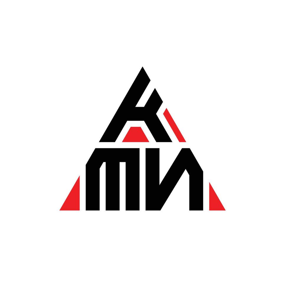 kmn driehoek brief logo ontwerp met driehoekige vorm. kmn driehoek logo ontwerp monogram. kmn driehoek vector logo sjabloon met rode kleur. kmn driehoekig logo eenvoudig, elegant en luxueus logo.