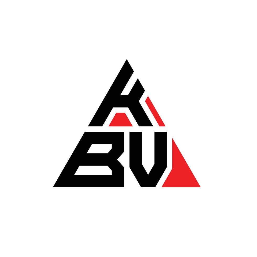 kbv driehoek brief logo ontwerp met driehoekige vorm. kbv driehoek logo ontwerp monogram. kbv driehoek vector logo sjabloon met rode kleur. kbv driehoekig logo eenvoudig, elegant en luxueus logo.