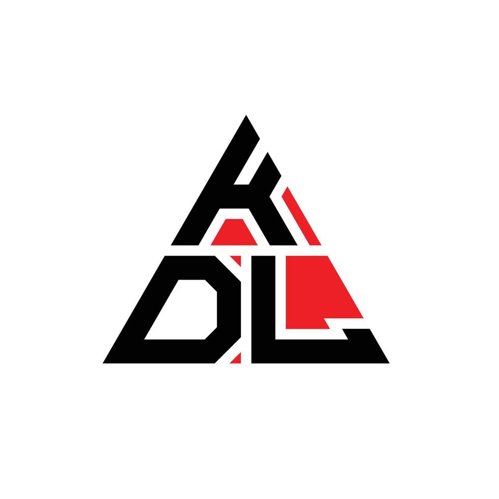 kdl driehoek brief logo ontwerp met driehoekige vorm. kdl driehoek logo ontwerp monogram. kdl driehoek vector logo sjabloon met rode kleur. kdl driehoekig logo eenvoudig, elegant en luxueus logo.