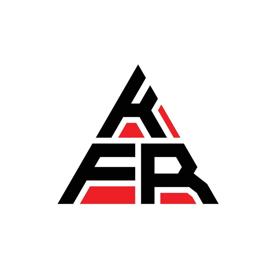 kfr driehoek brief logo ontwerp met driehoekige vorm. kfr driehoek logo ontwerp monogram. kfr driehoek vector logo sjabloon met rode kleur. kfr driehoekig logo eenvoudig, elegant en luxueus logo.