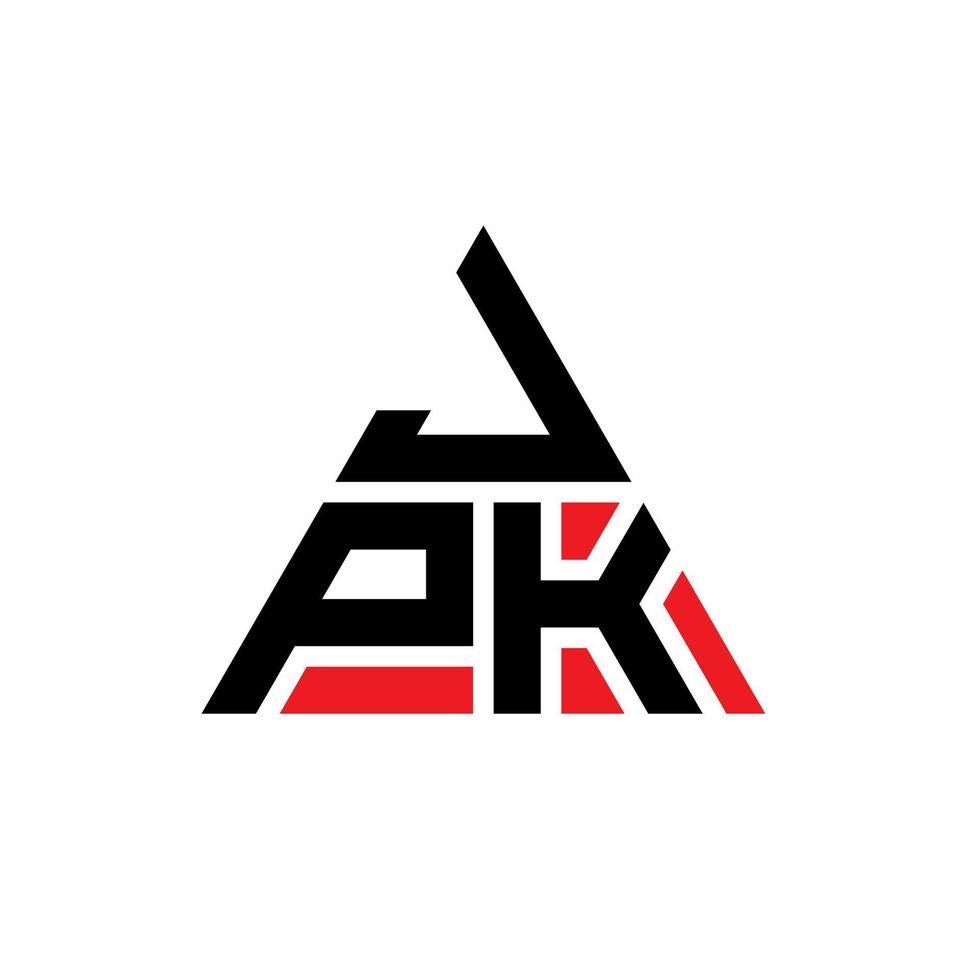 jpk driehoek brief logo ontwerp met driehoekige vorm. jpk driehoek logo ontwerp monogram. jpk driehoek vector logo sjabloon met rode kleur. jpk driehoekig logo eenvoudig, elegant en luxueus logo.